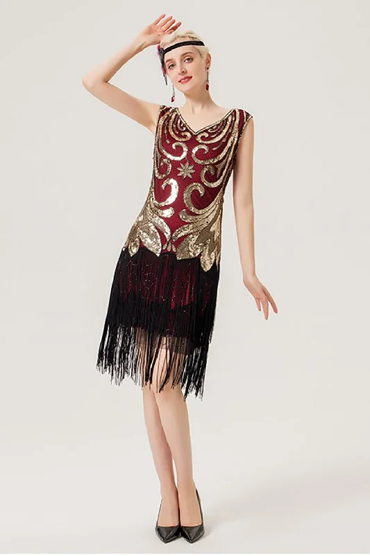 Fringes Sparkly 1920s Dress with Sleeveless