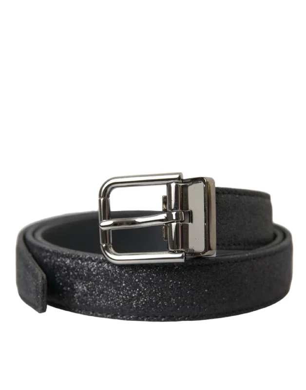 Dolce & Gabbana  Glitte Leather  Buckle Women's Belt