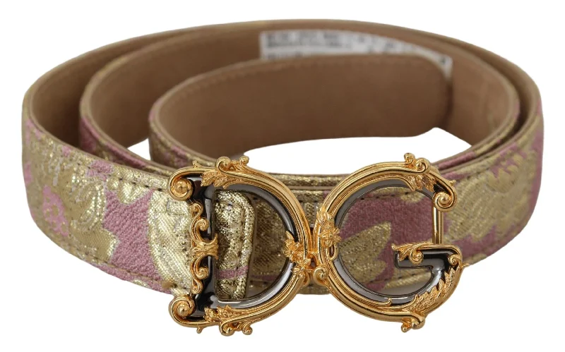 Dolce & Gabbana  Jaquard DG Logo  Metal Buckle Women's Belt