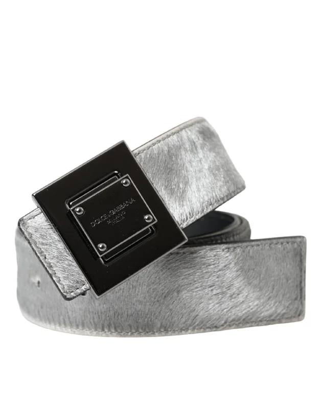 Dolce & Gabbana  Leather Square Metal Buckle Women's Belt