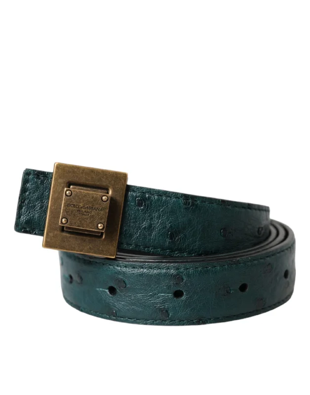 Dolce & Gabbana  Leather Square Metal Buckle Women's Belt