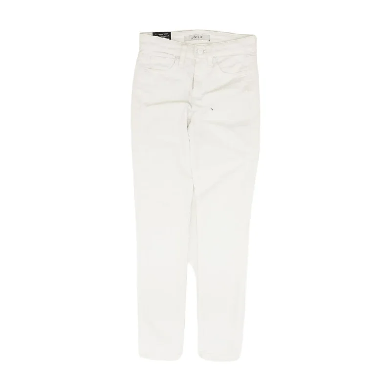 White Solid Skinny Leg Jeans