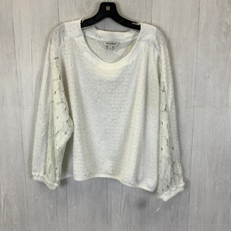 Top 3/4 Sleeve By Davi & Dani In White, Size: M