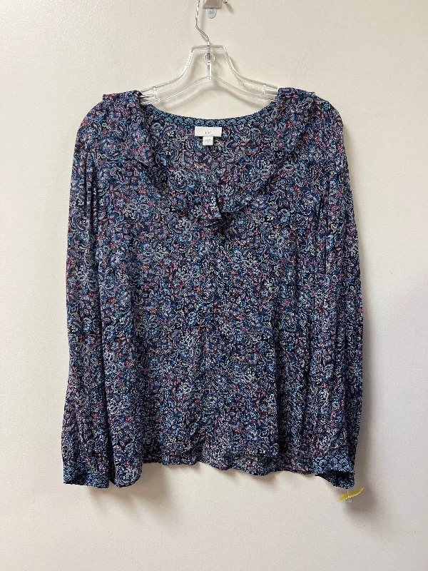 Top Long Sleeve By J. Jill In Blue, Size: S