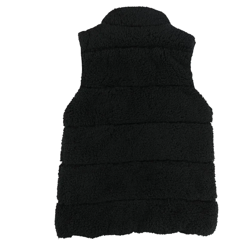 P.J. Salvage Womens Cozy Faux Fur Outerwear Vest, Black, Small